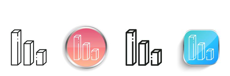 bar chart icon thin linear regular and button vector image