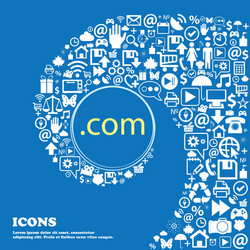domain com sign icon top-level internet vector image