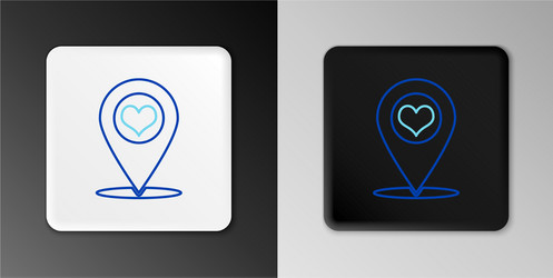 line map pointer with heart icon isolated on grey vector image