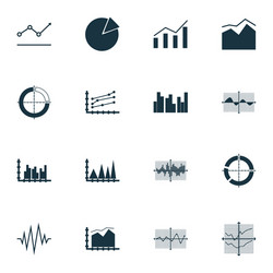 set of graphs diagrams and statistics icons vector