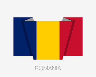 Flag romania flat icon waving vector