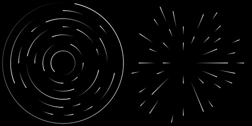 radial radiating circular concentric lines element vector image