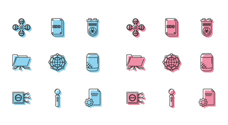 set line remote control gamepad drone file vector image