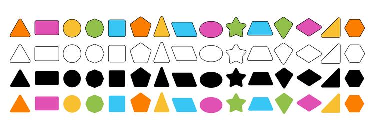 Simple geometric shape collection colorful set vector