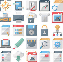 web design and development isolated icons vector image