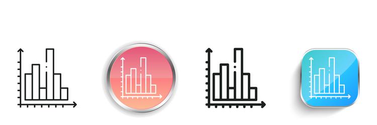 bar chart icon thin linear regular and button vector image