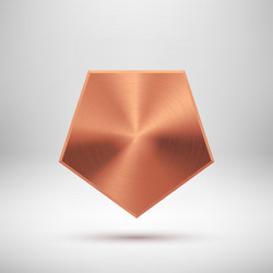 Bronze abstract polygon button template vector