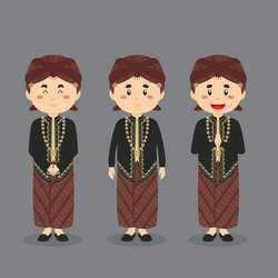 central java character with various expression vector image