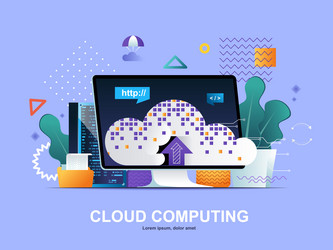 cloud computing flat concept with gradients vector image
