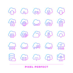 cloud computing pixel perfect gradient linear vector image