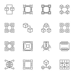 cryptocurrency and block-chain abstract vector image
