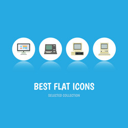 flat icon computer set of display technology vector image