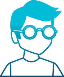 Geek man with round frame glasses vector