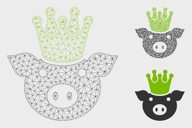 king pig mesh carcass model and triangle vector image