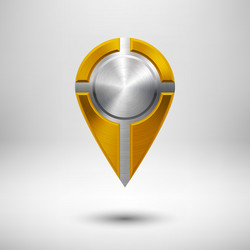 Gold app icon template with metal texture Vector Image