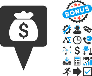 treasure map pointer flat icon with bonus vector image