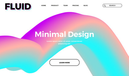 trendy design template with 3d flow shapes vector image