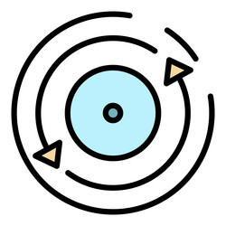 update process icon color outline vector image