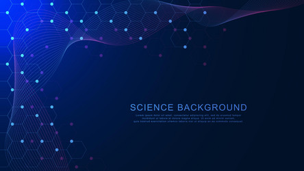 abstract hexagonal shapes with particle background vector image