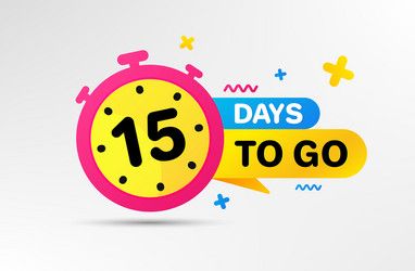 Countdown Timer - 15 Days Left vector image