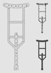 crutch mesh network model and triangle vector image