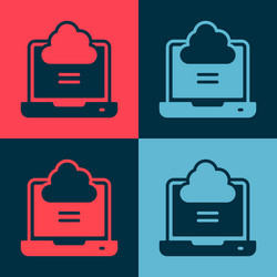 pop art network cloud connection icon isolated vector image