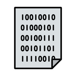 Sheet with binary code icon vector