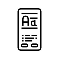 typography ux ui design line icon vector image