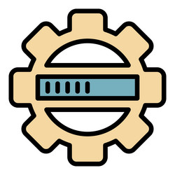 Update security process icon color outline vector