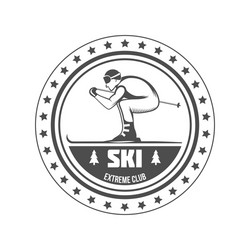vintage skiing label badge and design elements Vector Image
