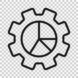 workflow chart icon in flat style gear vector image