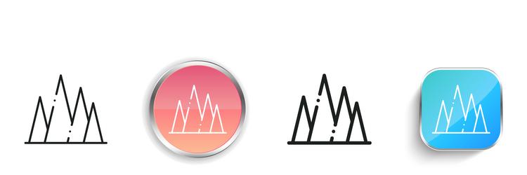 bar chart icon thin linear regular and button vector image