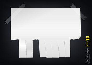 clean sheet of paper with the edge slit int vector image