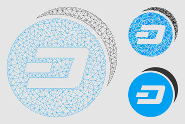 Dash coins mesh carcass model and triangle vector