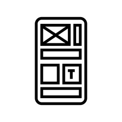 grid system ux ui design line icon vector image