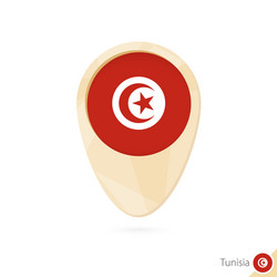 map pointer with flag tunisia orange abstract vector image