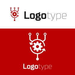 red algorithm icon isolated on white background vector image