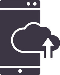smartphone cloud computing storage upload data vector image