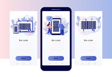 bar code in smartphone and laptop app handheld vector image