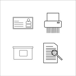 office simple linear icon setsimple outline icons vector image