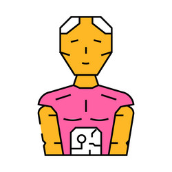 robotics tech enthusiast icon color vector image