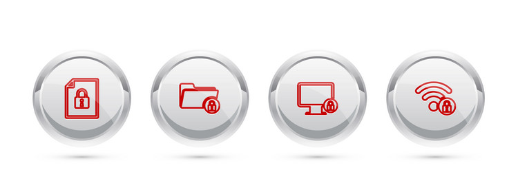 set line document and lock folder vector image