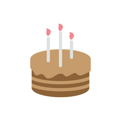 birthday cake flat isolated vector