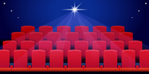 Cinema hall with red seats vector