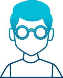 geek man with round frame glasses vector image