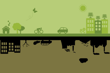 green versus industrial city Vector Image