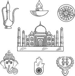 indian religion and culture symbols Vector Image