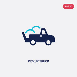 two color pickup truck icon from africa concept vector