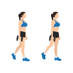 Woman Performing Farmer's Walk Vector Image