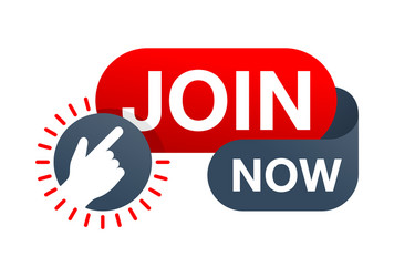 join us now button - rounded banner ui element vector image